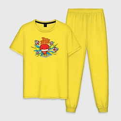 Пижама хлопковая мужская Too Slow, цвет: желтый