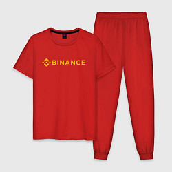 Пижама хлопковая мужская BINANCE БИНАНС БИРЖА, цвет: красный