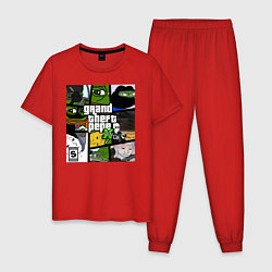 Пижама хлопковая мужская Grand Theft Pepe, цвет: красный