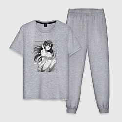 Пижама хлопковая мужская Маи Сакураджима, цвет: меланж