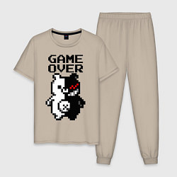 Пижама хлопковая мужская MONOKUMA GAME OVER, цвет: миндальный