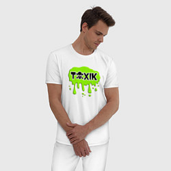 Пижама хлопковая мужская Токсик toxik, цвет: белый — фото 2