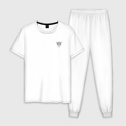 Пижама хлопковая мужская Triumph Мото Лого Z, цвет: белый