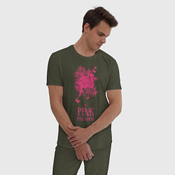 Пижама хлопковая мужская Pink paradise, цвет: меланж-хаки — фото 2