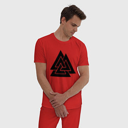 Пижама хлопковая мужская Валькнут Valknut Z, цвет: красный — фото 2