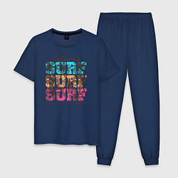 Пижама хлопковая мужская Surf, цвет: тёмно-синий
