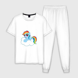 Пижама хлопковая мужская My Little Pony Rainbow Dash, цвет: белый