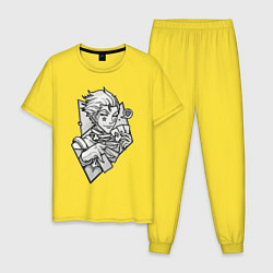 Пижама хлопковая мужская Хисока hunter x хантер 2011, цвет: желтый