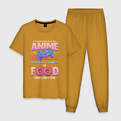 Мужская пижама Anime Video Games Or Food