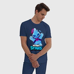 Пижама хлопковая мужская Сквик Squeak Brawl Stars, цвет: тёмно-синий — фото 2