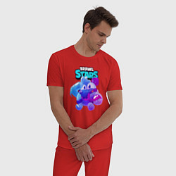 Пижама хлопковая мужская Сквик Squeak Brawl Stars, цвет: красный — фото 2