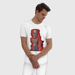 Пижама хлопковая мужская DMX New York, цвет: белый — фото 2