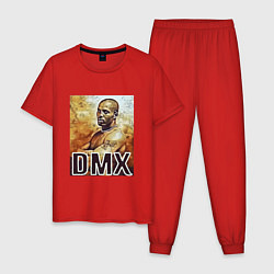 Пижама хлопковая мужская DMX on Fire, цвет: красный