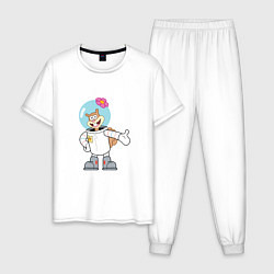 Пижама хлопковая мужская Сэнди, цвет: белый