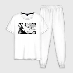 Пижама хлопковая мужская МОБ ПСИХО 100, цвет: белый