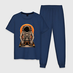 Пижама хлопковая мужская Космонавт диджей - cosmo DJ, цвет: тёмно-синий