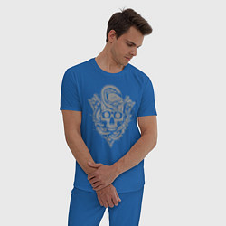 Пижама хлопковая мужская Страж, цвет: синий — фото 2