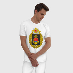 Пижама хлопковая мужская БАЛТИЙСКИЙ ФЛОТ ВМФ РОССИИ, цвет: белый — фото 2