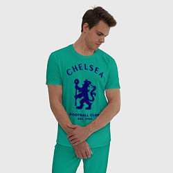 Пижама хлопковая мужская Chelsea Est. 1905, цвет: зеленый — фото 2
