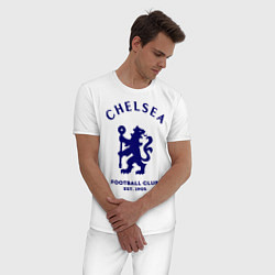Пижама хлопковая мужская Chelsea Est. 1905 цвета белый — фото 2