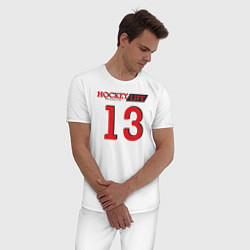 Пижама хлопковая мужская Hockey life Number series, цвет: белый — фото 2