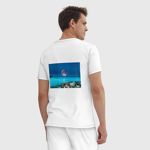 Мужская пижама Лунный пляж / Белый – фото 4