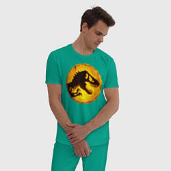 Пижама хлопковая мужская Мир Юрского Периода Власть, цвет: зеленый — фото 2