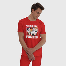 Пижама хлопковая мужская Girls und Panzer Удильщик, цвет: красный — фото 2