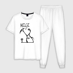 Пижама хлопковая мужская Migi, цвет: белый
