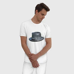 Пижама хлопковая мужская Шляпа, цвет: белый — фото 2