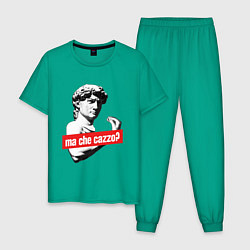 Пижама хлопковая мужская Ma Che Cazzo?, цвет: зеленый