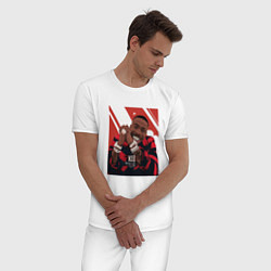 Пижама хлопковая мужская DaBaby - Rap, цвет: белый — фото 2