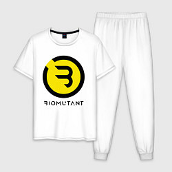 Пижама хлопковая мужская Биомутант, цвет: белый