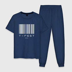 Пижама хлопковая мужская T-FEST, цвет: тёмно-синий