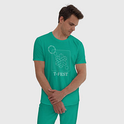 Пижама хлопковая мужская T-FEST 0372 цвета зеленый — фото 2