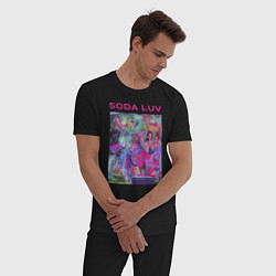Пижама хлопковая мужская SODA LUV, цвет: черный — фото 2