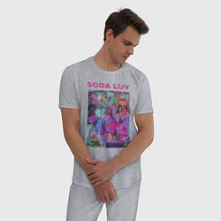 Пижама хлопковая мужская SODA LUV, цвет: меланж — фото 2