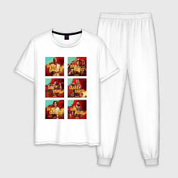 Пижама хлопковая мужская Far Cry Posters, цвет: белый