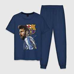 Пижама хлопковая мужская Lionel Messi Barcelona Argentina Striker, цвет: тёмно-синий