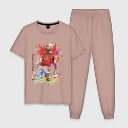Пижама хлопковая мужская Thierry Daniel Henry, цвет: пыльно-розовый