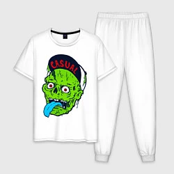 Пижама хлопковая мужская Zombie casual, цвет: белый
