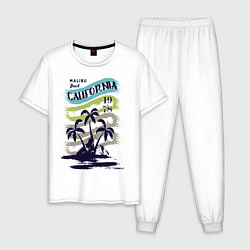 Пижама хлопковая мужская CALIFORNIA BEECH, цвет: белый