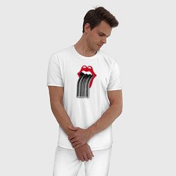 Пижама хлопковая мужская Язык - штрих код цвета белый — фото 2