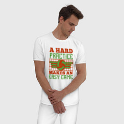 Пижама хлопковая мужская Hard Practice, цвет: белый — фото 2