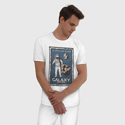 Пижама хлопковая мужская Galaxy Research Art, цвет: белый — фото 2