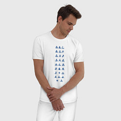 Пижама хлопковая мужская Треугольные иконки, цвет: белый — фото 2