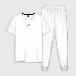 Пижама хлопковая мужская 1000-7 black, цвет: белый
