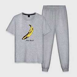 Пижама хлопковая мужская Банан, Энди Уорхол, цвет: меланж