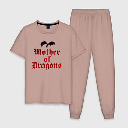 Пижама хлопковая мужская GoT Mother of Dragon, цвет: пыльно-розовый