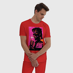 Пижама хлопковая мужская Тайлер Дёрден, Бойцовский клуб, цвет: красный — фото 2